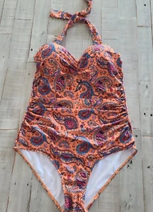 Cocoship Swimsuit One Piece Multicolores Ties On Top 3X. S2 - Picture 1 of 8