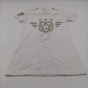 Bella + Canvas Top Womens Small White Recon Est 2019 Short Tee - Picture 1 of 8