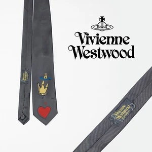 Corbata VIVIENNE WESTWOOD Gris Logo - Hecha en Italia 100% SEDA - Imagen 1 de 11