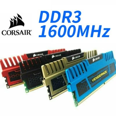 Corsair 32GB 16GB 8GB DDR3 1600MHz PC3-12800 240Pin Memory SDRAM Blue Black LOT - Image 1 of 4
