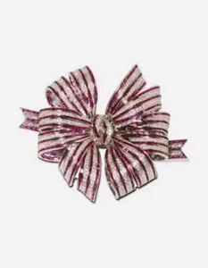 1.30Ct Princess Cut  Lab-Created Ruby Bow Charm Brooch Pin 14K White Gold Plated - Picture 1 of 6