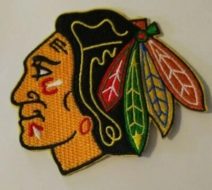 Chicago Blackhawks Embroidered Patch~3 1/2" x 3"~Iron or Sew On~NHL~Ships FREE - Picture 1 of 2