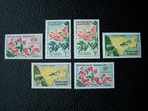 GABON FLOWERS STAMPS 1961 YEAR COMPLETE SET, SCOTT # 154-159. MH, OG. - Picture 1 of 1
