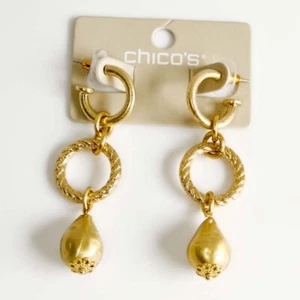 New Chicos Beads Drop Hoop Earrings Gift Vintage Women Party Holiday Jewelry - Picture 1 of 3