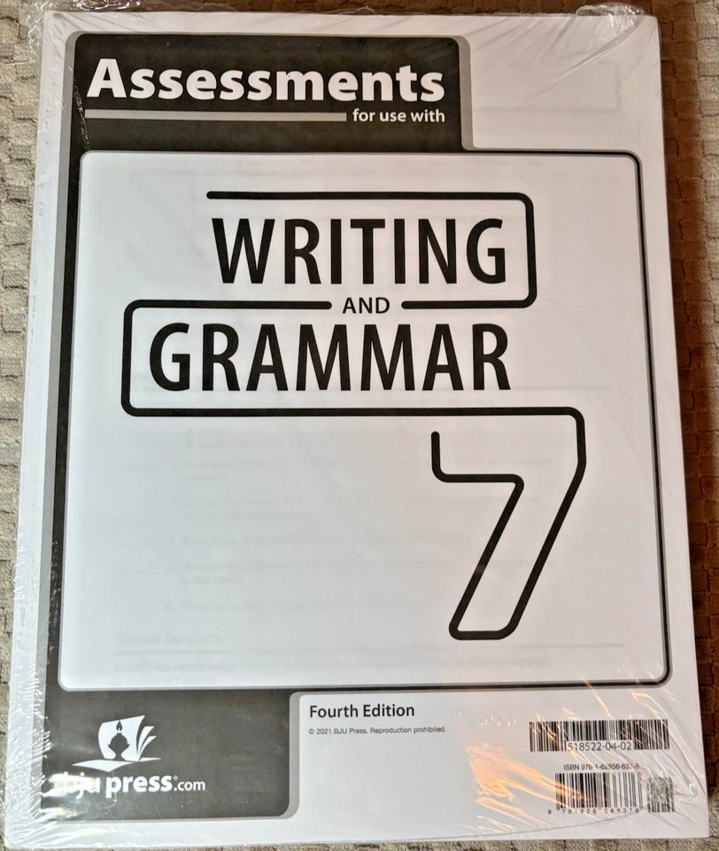 BJU Press Writing & Grammar 7 Assessments 4th Edition 518522 - Image 1 of 1