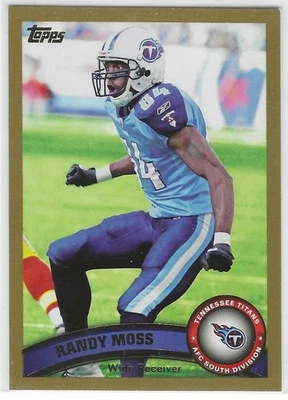 2011 Topps Gold Randy Moss Tennessee Titans #258 sn 1766/2011 HOF - Image 1 of 2
