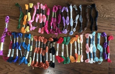 DMC, Belding Lily, JP Coats 1980s ~ Vintage New Old Stock Lot Of 47 Floss - Image 1 of 4