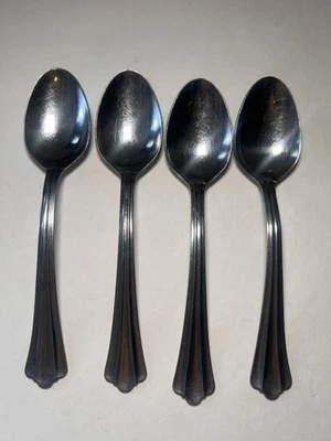 ONEIDA Deluxe Rushmore Stainless Flatware 4 Oval Tea Spoons Place 6.5'' - Image 1 of 4