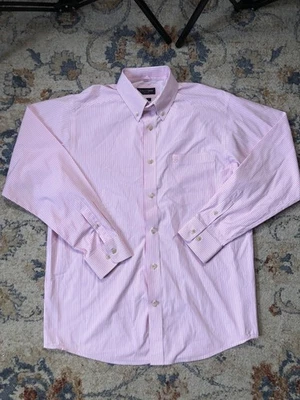 Camisa Ariat Pro Series Para Hombre Mediana Rosa Blanca Rayas Abotonada Logo Occidental Foto 1 de 4