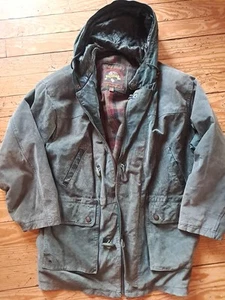 Wilson Adventure Bound Hunter Green Leather Chore Barn Jacket Coat Men’s Large - Picture 1 of 2