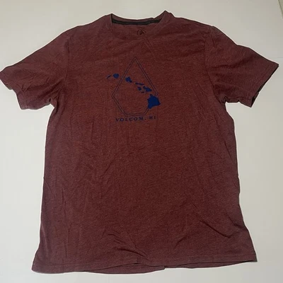 Volcom Stone HI Hawaii Logo Burgundy Red Men’s T- Shirt size L - Image 1 of 4