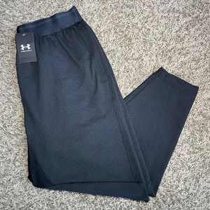 Under Armour Journey Rib Pants Men’s Size Large Jogger Black UA Cotton Blend NEW - Picture 1 of 12