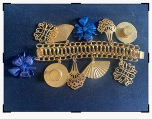 RARE ISABEL CANOVAS GOLD TONE MULTI CHARM BRACELET $2400 - Picture 1 of 12
