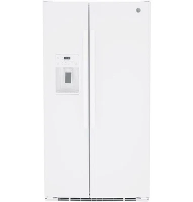 GE 25,3 Cu. Refrigerador de puerta lateral para pies GSE25GGPHCWW blanco Foto 1 de 4