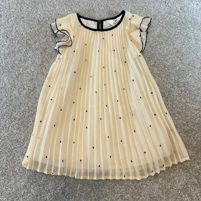 H&M Kids Cream Polka Dot Pleated Flutter Sleeve Dress Size 2T - Image 1 of 4