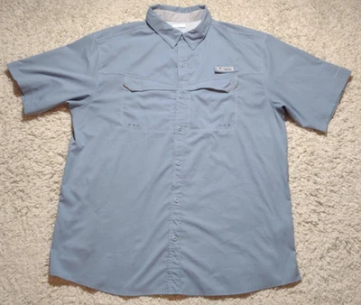 Columbia PFG Men's XL Shirt Button Down UPF 30 Vented Blue Fishing Outdoor - Image 1 of 4