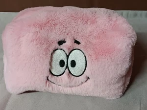 Skinnydip Spongebob Makeup Cosmetic Bag Patrick Starfish Faux Pink Fur 7" x 4" - Picture 1 of 9