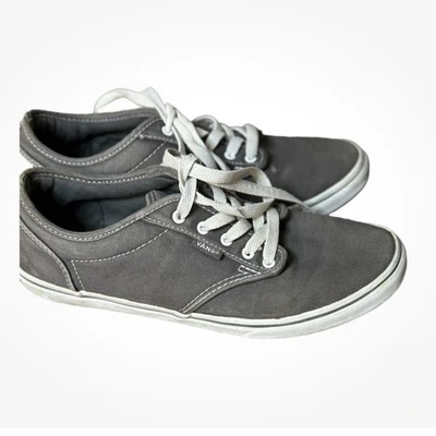 Vans 8 Para Mujer Gris Lona Zapatillas bajas Informales Patinador Minimalista Zapatos Foto 1 de 4