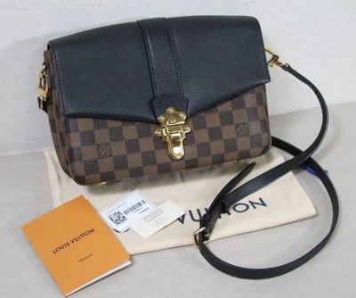 Louis Vuitton Clapton Damier Ebene Canvas Shoulder Bag Black Noir - Nice! - Image 1 of 4