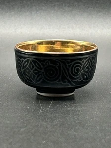 Vintage Kutani Ware Sake Tasse Blattgold gebraucht Choko Mund EUC 1940’s - Bild 1 von 7