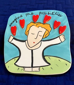 Imagine the Possibilities Hope Sandra Magsamen Silvestri Art Pottery Wall Plaque - Picture 1 of 11