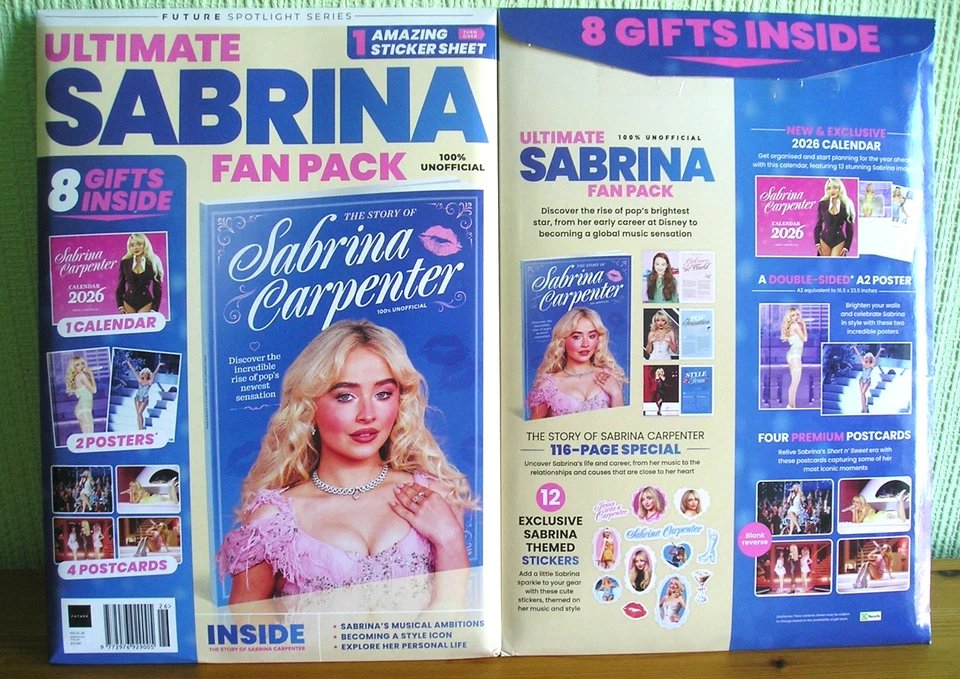 SABRINA CARPENTER ULTIMATE FANPACK 8GIFTS POSTERS/CARDS/STICKERS/'06CALENDAR NEW - Image 1 of 1