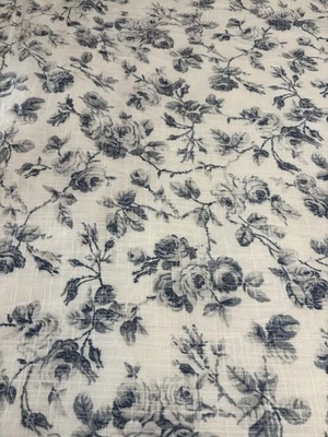 Funda nórdica Bee & Willow algodón reina blanca con azul floral país francés Foto 1 de 4