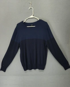 Apt 9 Men Sweater Large Blue Colorblock Long Sleeve Knitted Casual Pullover - Picture 1 of 17
