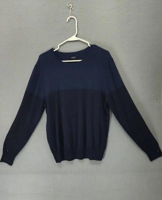 Apt 9 Men Sweater Large Blue Colorblock Long Sleeve Knitted Casual Pullover - Image 1 of 4