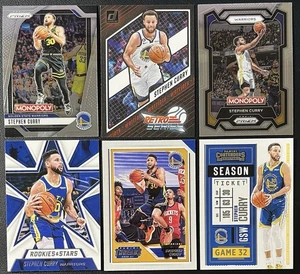 6 Card Basketball Lot Stephen Curry Golden State Warriors Insert, Prizm & More - Picture 1 of 6