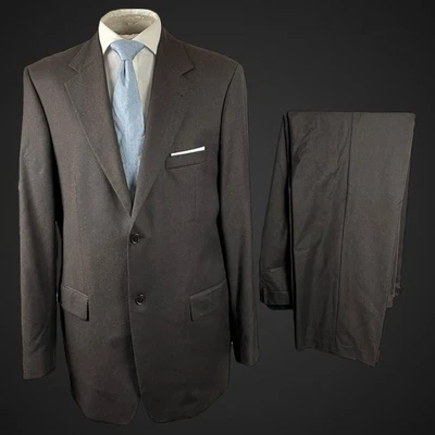 Sarar Men’s Suit 43L 35L Brown Wool Flannel Super 140’s Business City Wedding — 第 1/4 张图片