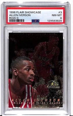 Escaparate Flair 1996-97 - Allen Iverson #3 fila 0 (RC) PSA 8  Foto 1 de 2
