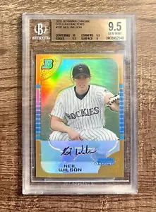 2005 Bowman Cromo Oro Rifrattore /50 #297 Neil Wilson RC BGS 9.5 Rockies Rookie - Foto 1 di 2