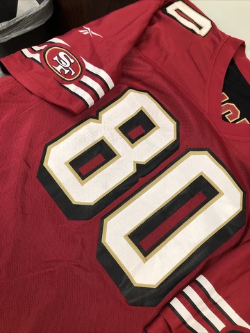 Jerry Rice Jersey San Francisco 49ers NFL Reebok Reversible Mens Sz 48 Red Black Cover