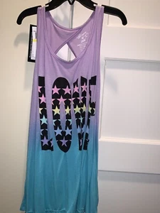 NWT $48 Flowers By Zoe Girls Tie Dye Ombré Star Love Logo Tank Top Medium - Picture 1 of 7