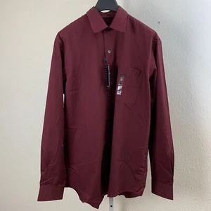 Camicia uomo Van Heusen grande e alta nuova con etichetta taglia LT misto cotone marrone senza ferro - Foto 1 di 9