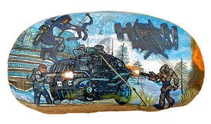 HAND PAINTED ROCK - Call Of Duty: Black Ops III (Multiplayer Specialists Battle) - Picture 1 of 1