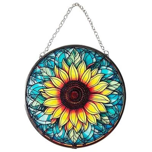 Prendisole in vetro colorato girasole 6 pollici - ornamento vibrante per finestra - Foto 1 di 7