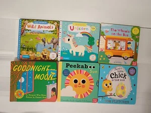 6 Baby Board Books: Goodnight Moon, Peekaboo Sun, There's a Chick in my book... - Imagen 1 de 6