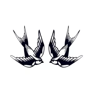 Set of 2 x Swallow Temporary Tattoo neck face bird swift feather hand body art - Picture 1 of 2