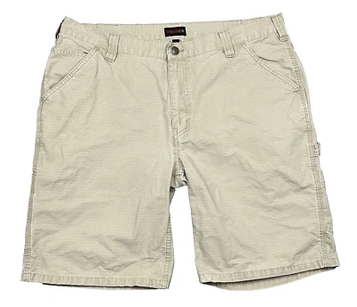 Wolverine Utility Shorts Mens 38 Beige Stretch Carpenter Ripstop 10" Inseam READ - Image 1 of 4