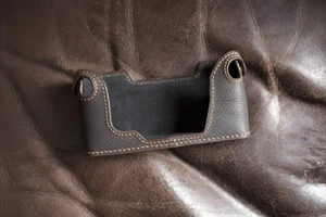 Genuine Real Leather Half Camera Case Bag Cover for Olympus OM1 OM2 OM3 Brown - Picture 1 of 6