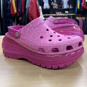 Zuecos Crocs Plataforma Mega Crush Barbie Película Rosa Brillo Tacón Hombres 13 - Imagen 1 de 5