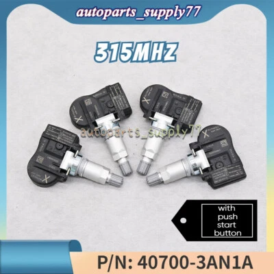 Juego de 4 sensores de monitoreo de presión de neumáticos TPMS para Nissan Sentra 2013-19 con llave Foto 1 de 4