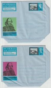 2x GB Festival de Shakespeare 6d correo aéreo carta papelería 1964 escenas teatro - Imagen 1 de 6