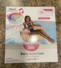 Justice Pink Palms Party Tube 39" Inflatable Pool Float With Music LED Lightshow