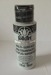 Folkart Multi-Surface Satin Acrylic Craft Paint, 2 Fl Oz, Dove Gray - Picture 1 of 1