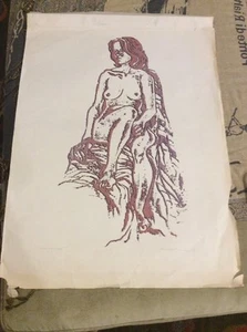 Vintage 1975 Print Artist Proof Nude Woman Signed Dated - Picture 1 of 10