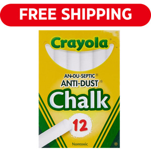Crayola Chalkboard Chalk, White Chalk, School Supplies, 12 Sticks