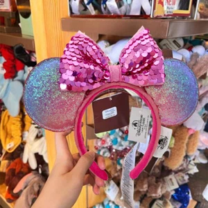 Disney-Parks Minnie Mouse Ears Little Mermaid Ariel Purple Sequin Headband - Picture 1 of 6